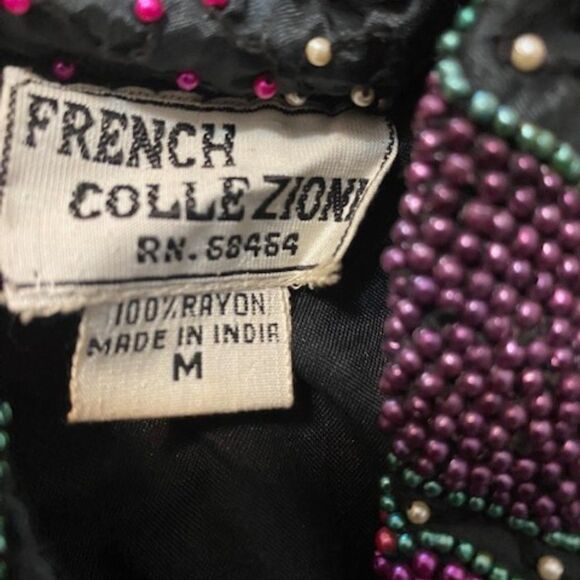 French Collezioni beaded Floral jacket, size Medium - Picture 4 of 4